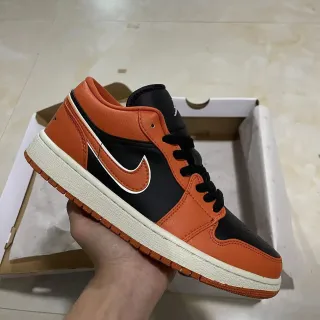 Nike Air Jordan 1 Orange and Black Lifestyle Sneakers