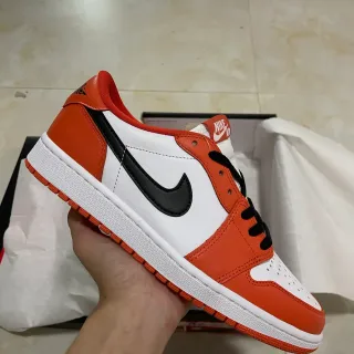 Nike Air Jordan 1 Orange and White Lifestyle Sneakers