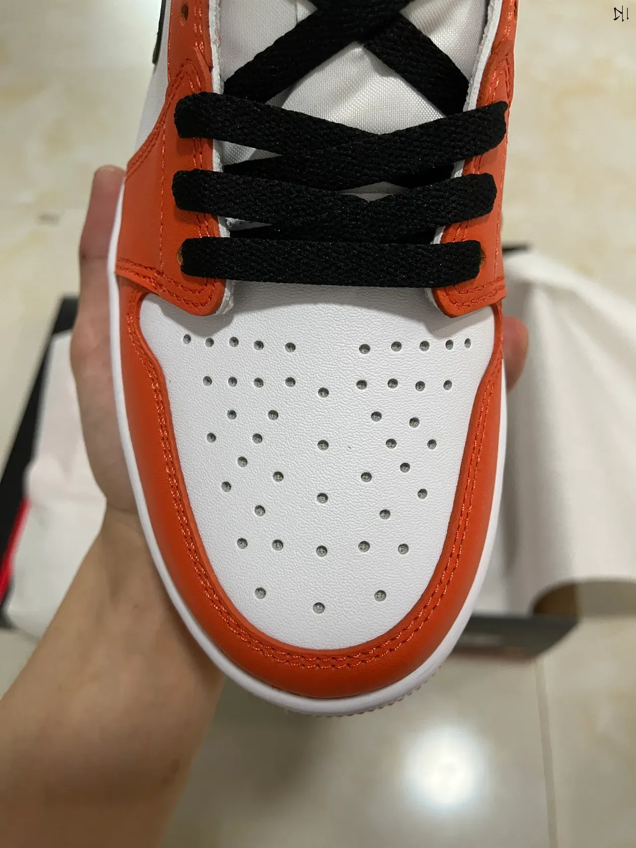 Nike Air Jordan 1 Orange and White Lifestyle Sneakers 3