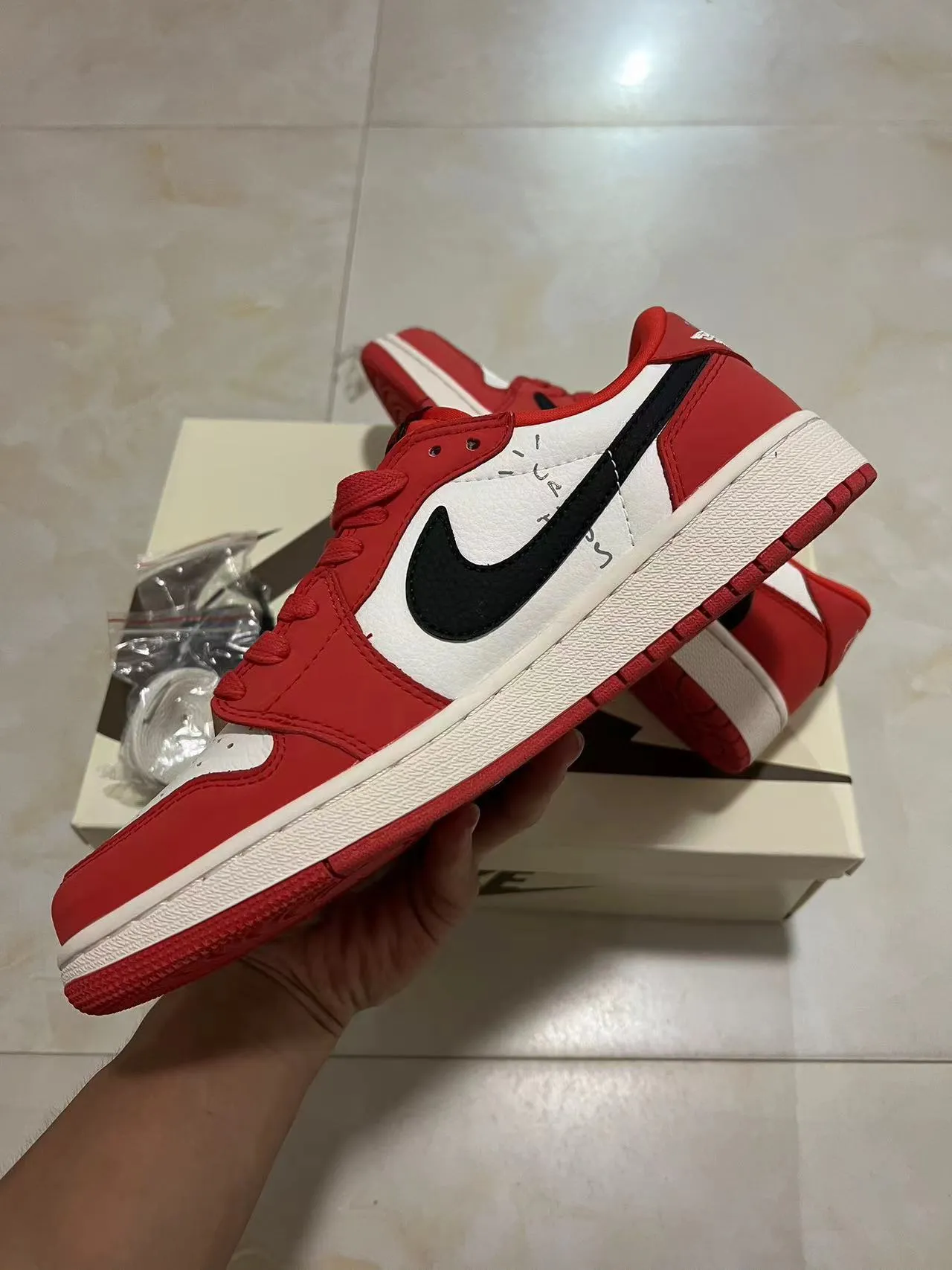 Nike Air Jordan 1 Red White Black Lifestyle Sneakers 5
