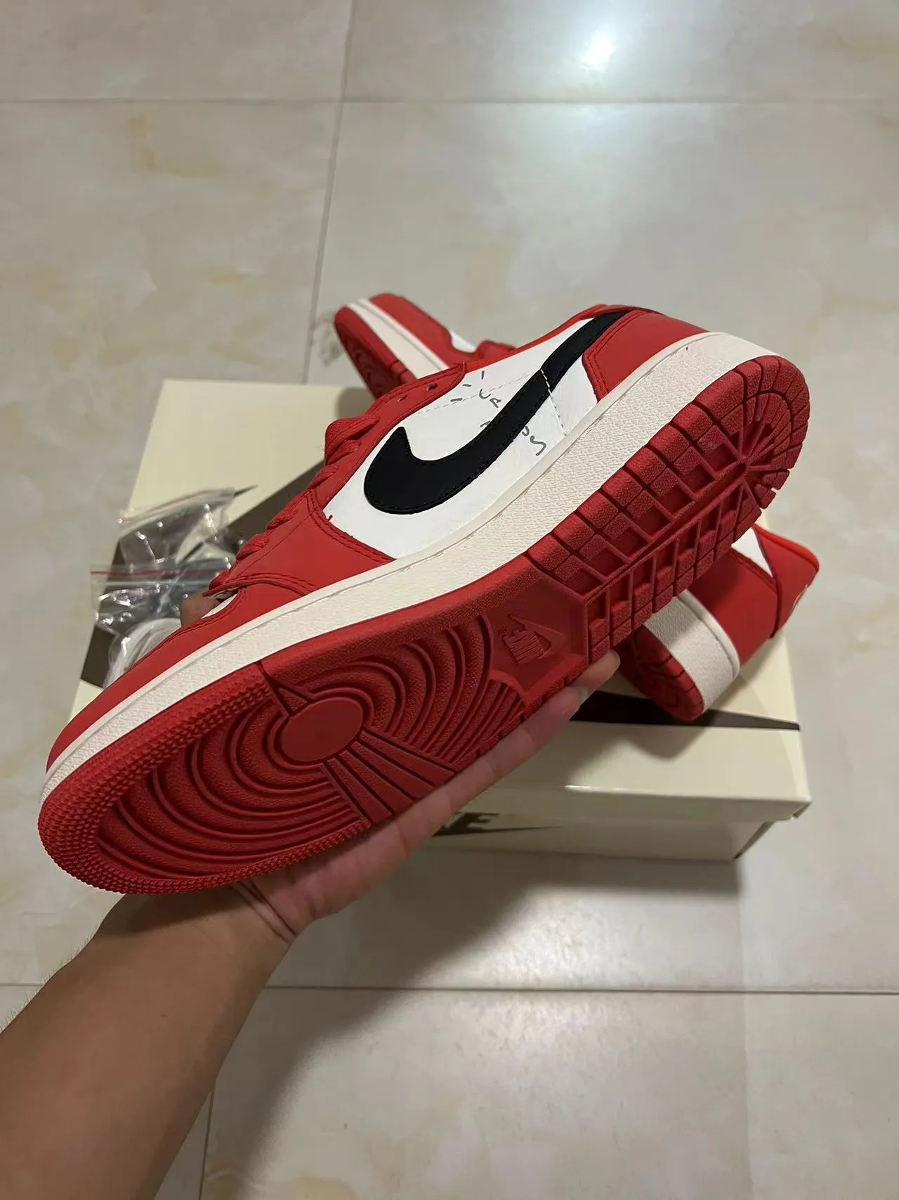 Nike Air Jordan 1 Red White Black Lifestyle Sneakers 6