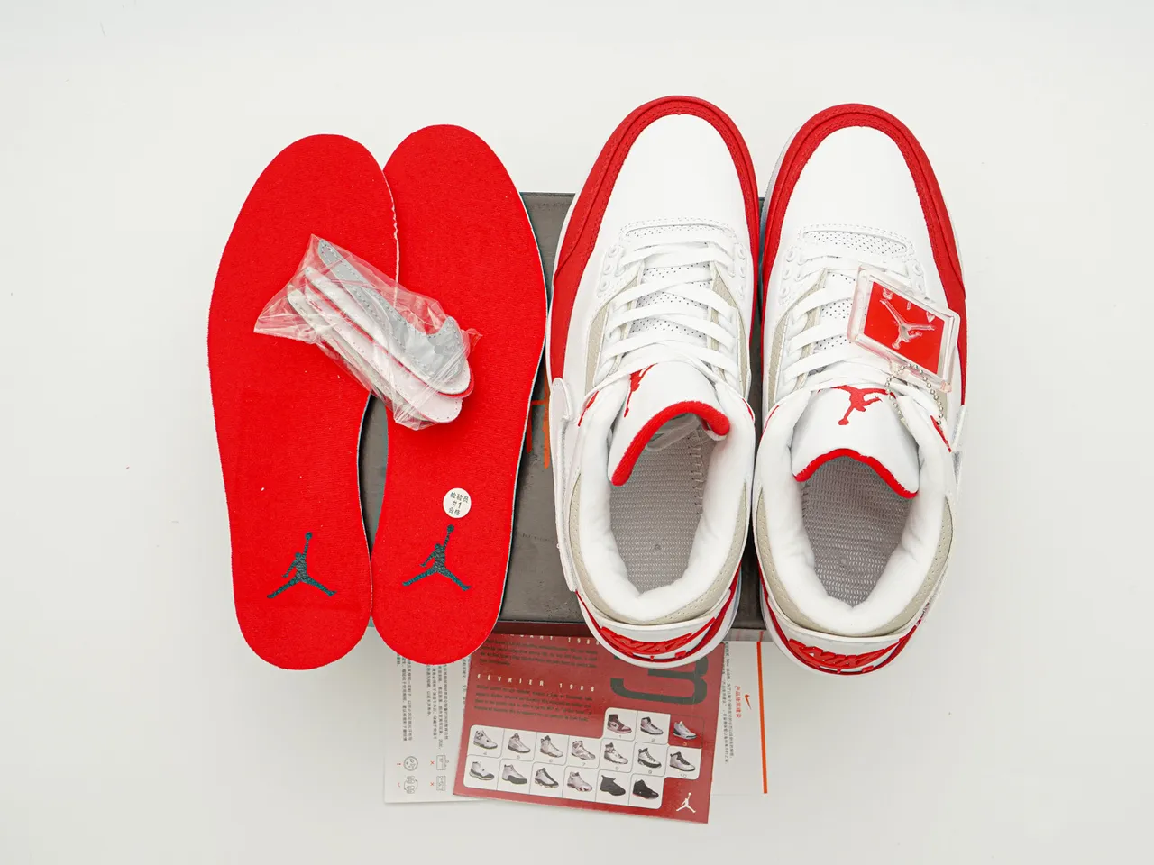 Nike Air Jordan 3 White Red Beige Basketball Shoes 3