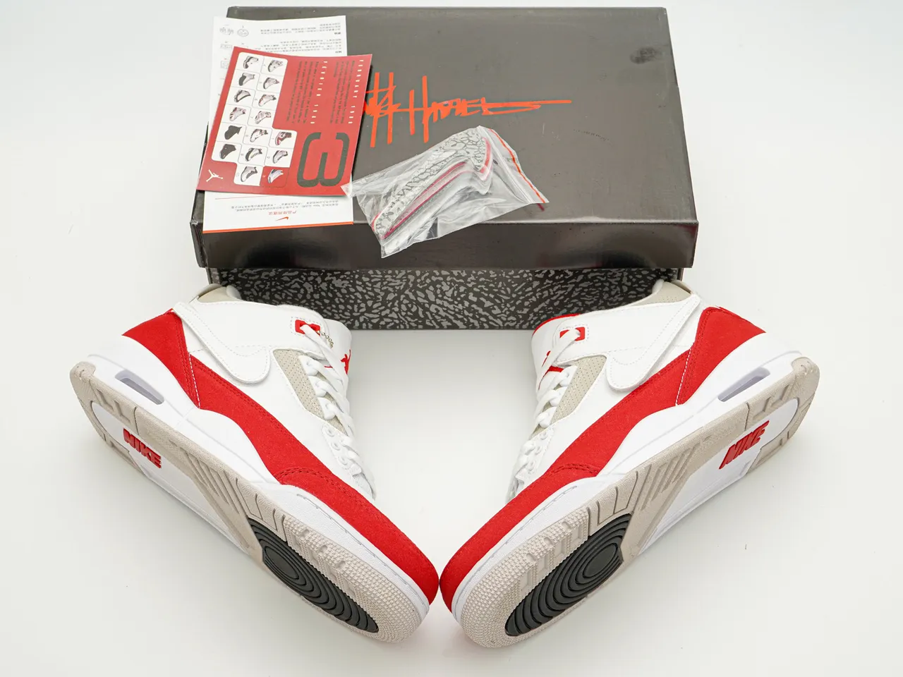 Nike Air Jordan 3 White Red Beige Basketball Shoes 5