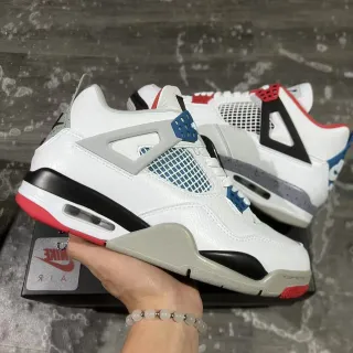 Nike Air Jordan 4 White Black Red Blue Basketball Shoes