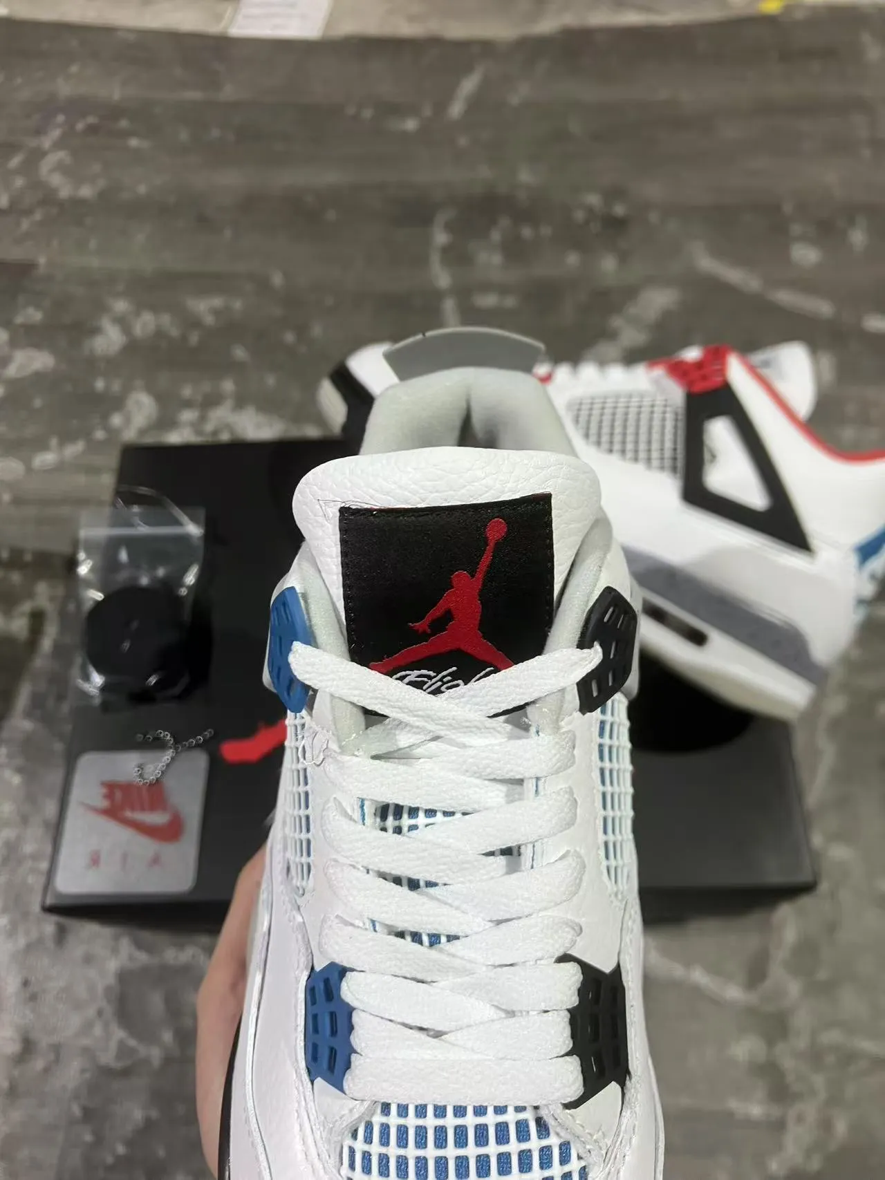 Nike Air Jordan 4 White Black Red Blue Basketball Shoes 4