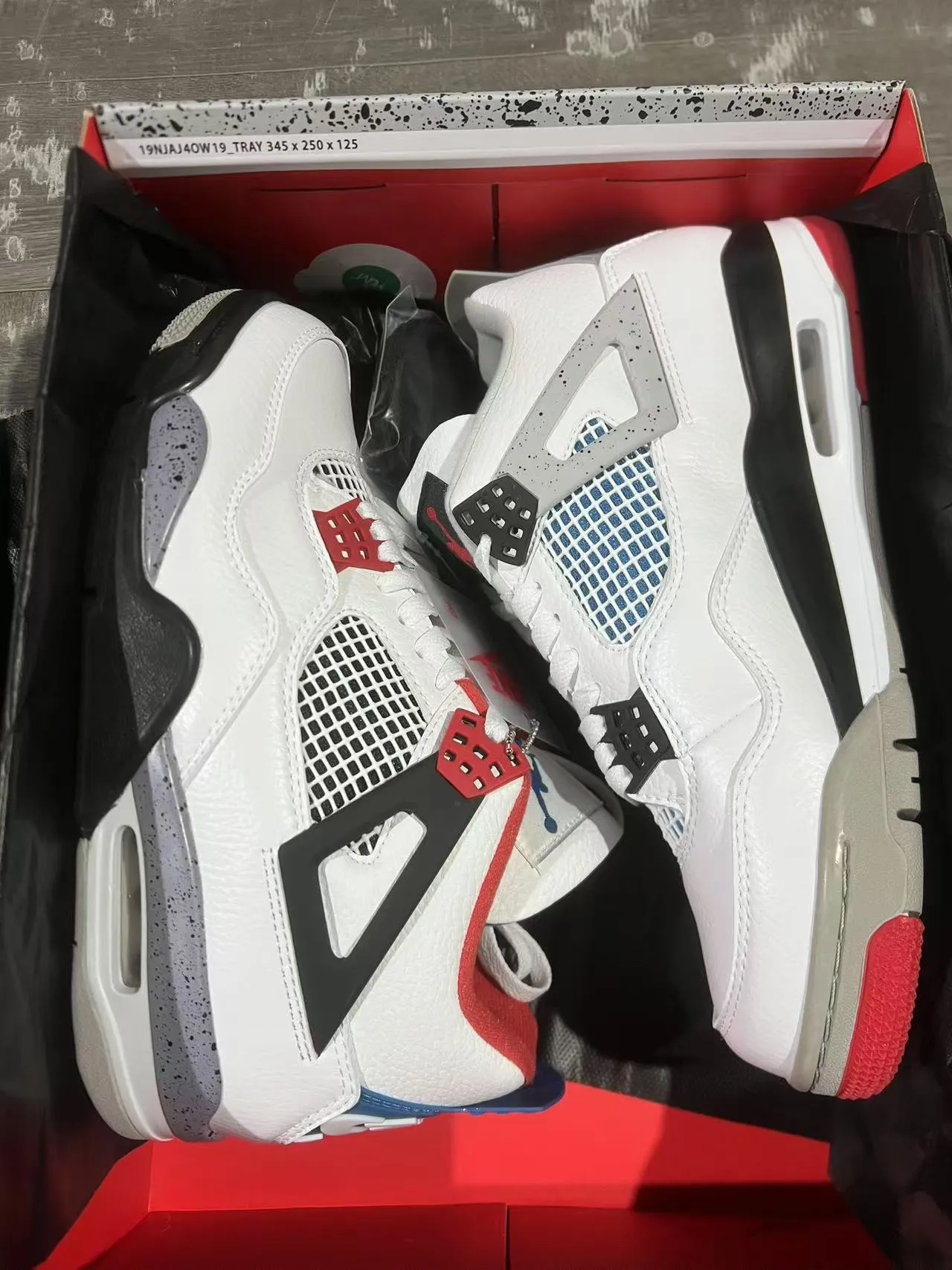 Nike Air Jordan 4 White Black Red Blue Basketball Shoes 10
