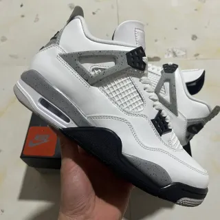 Nike Air Jordan 4 White Gray Black Basketball Shoes