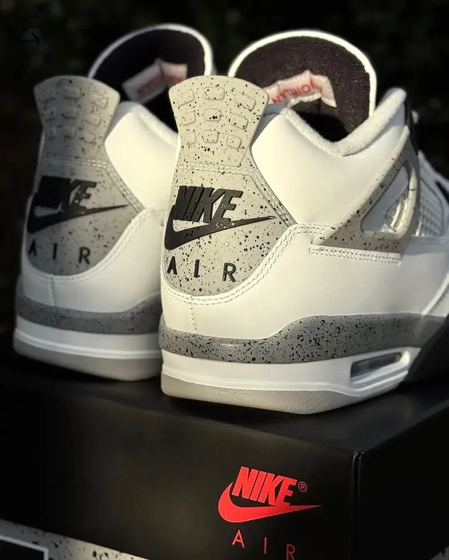 Nike Air Jordan 4 Blanches Grises Noires Chaussures de Basketball 14