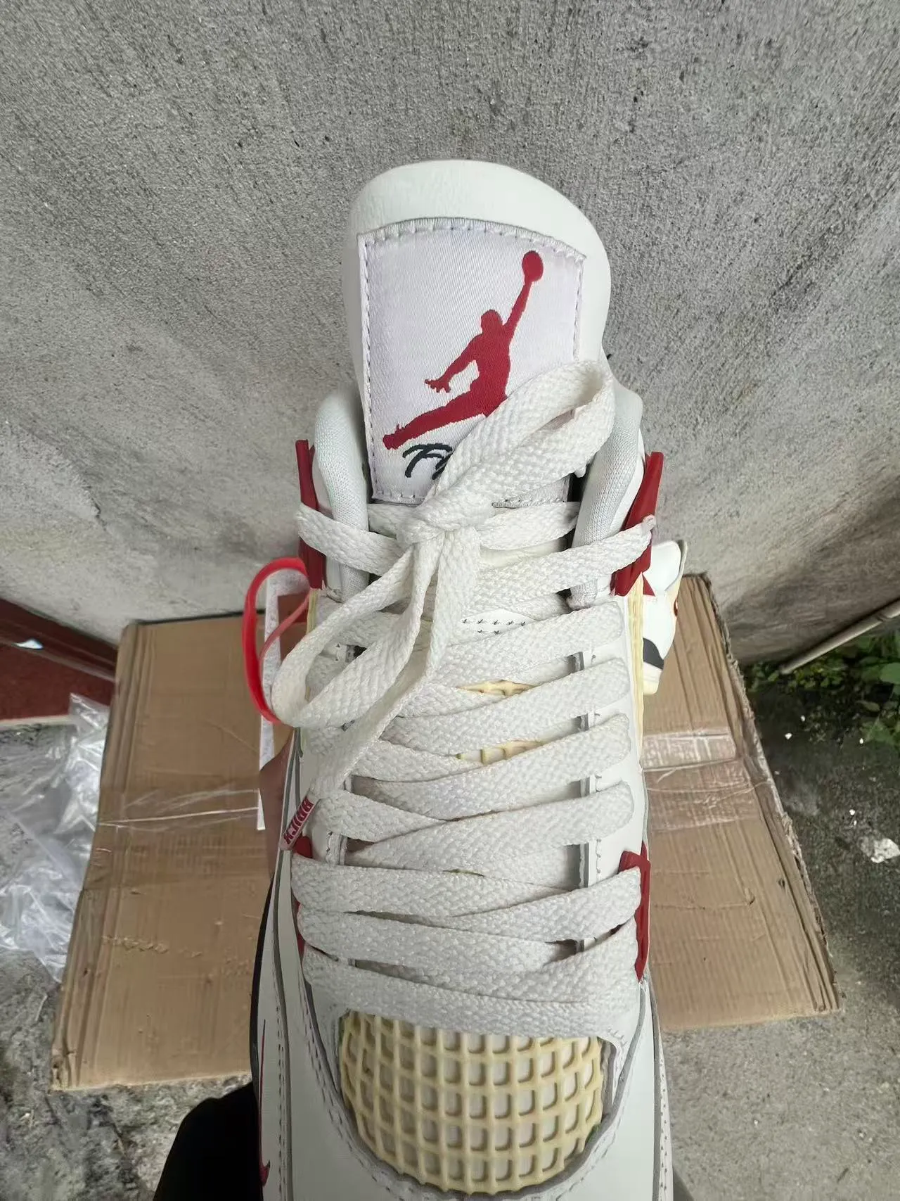 Nike Air Jordan 4 White Red Black Basketball Shoes 4