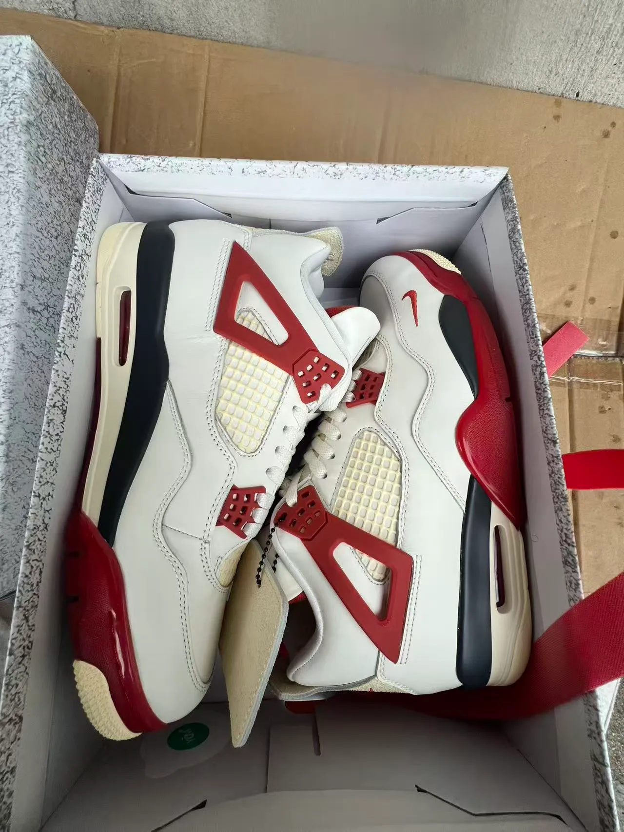 Nike Air Jordan 4 White Red Black Basketball Shoes 9