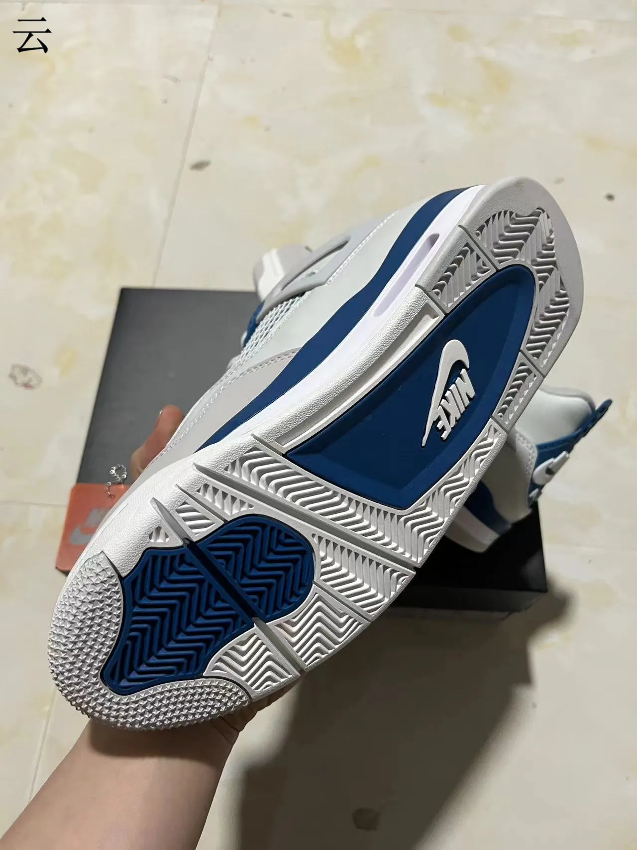Nike Air Jordan 4 White Royal Blue Basketball Shoes 6
