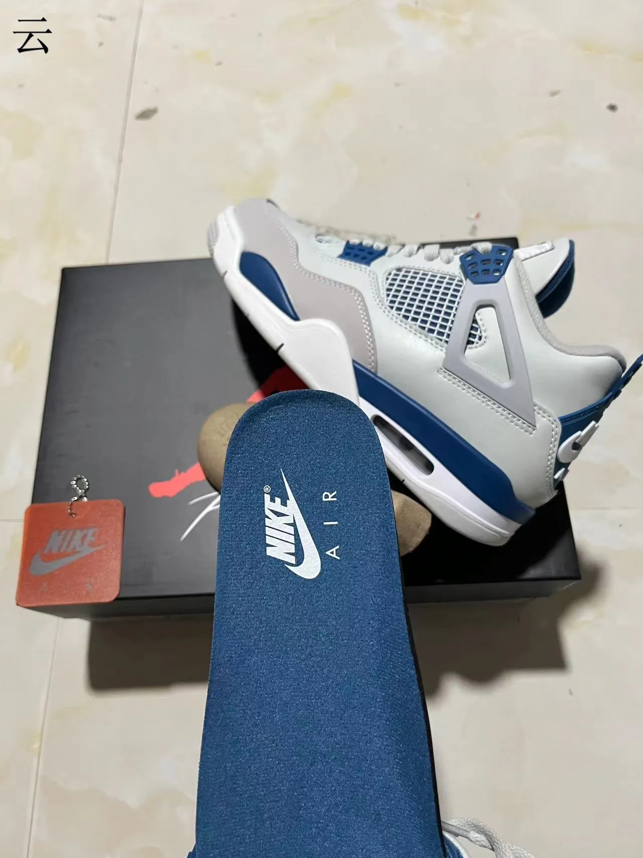 Nike Air Jordan 4 White Royal Blue Basketball Shoes 9