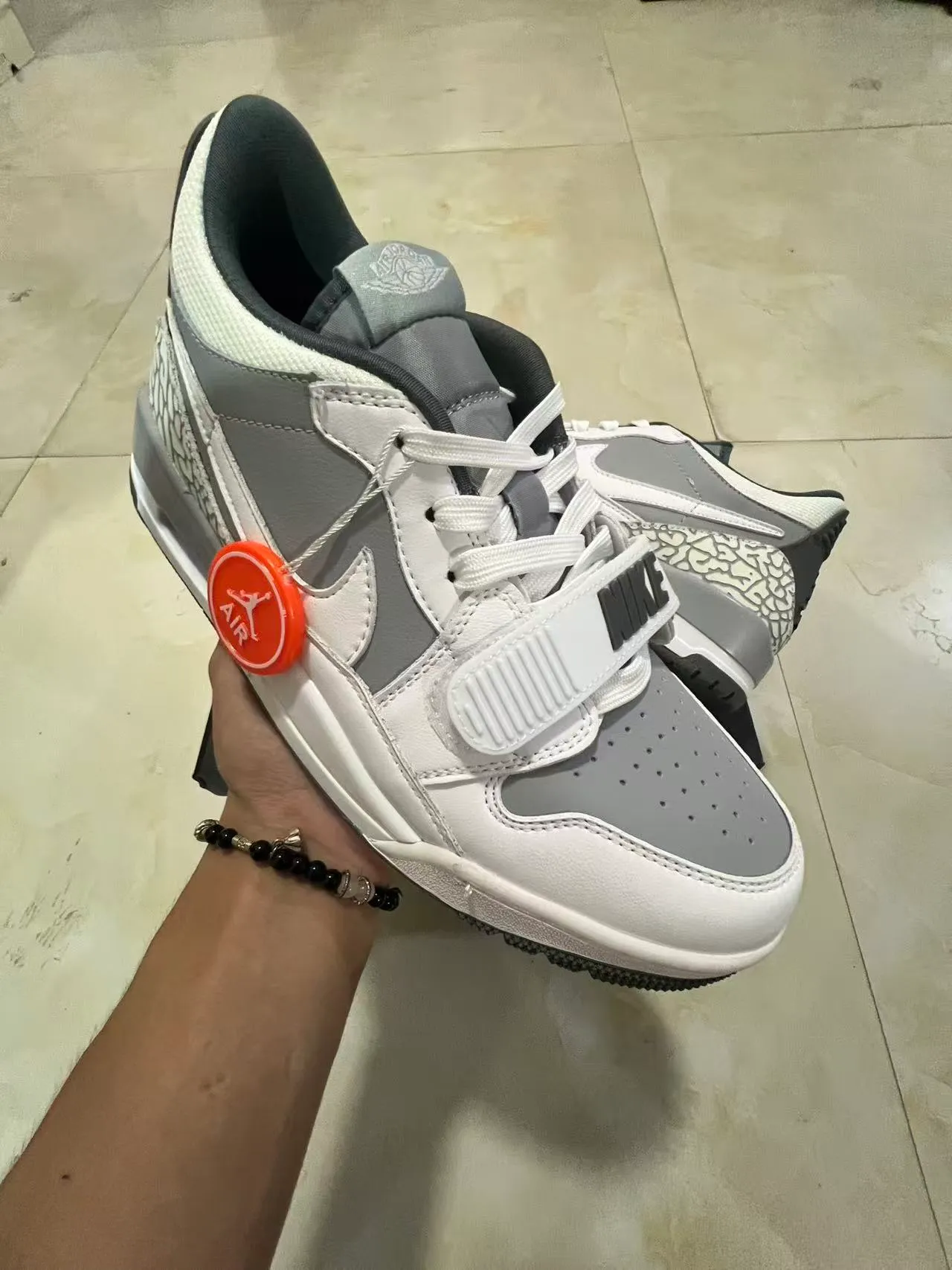 Nike Air Jordan Legacy 312 White Gray Elephant Print Lifestyle Sneakers 2