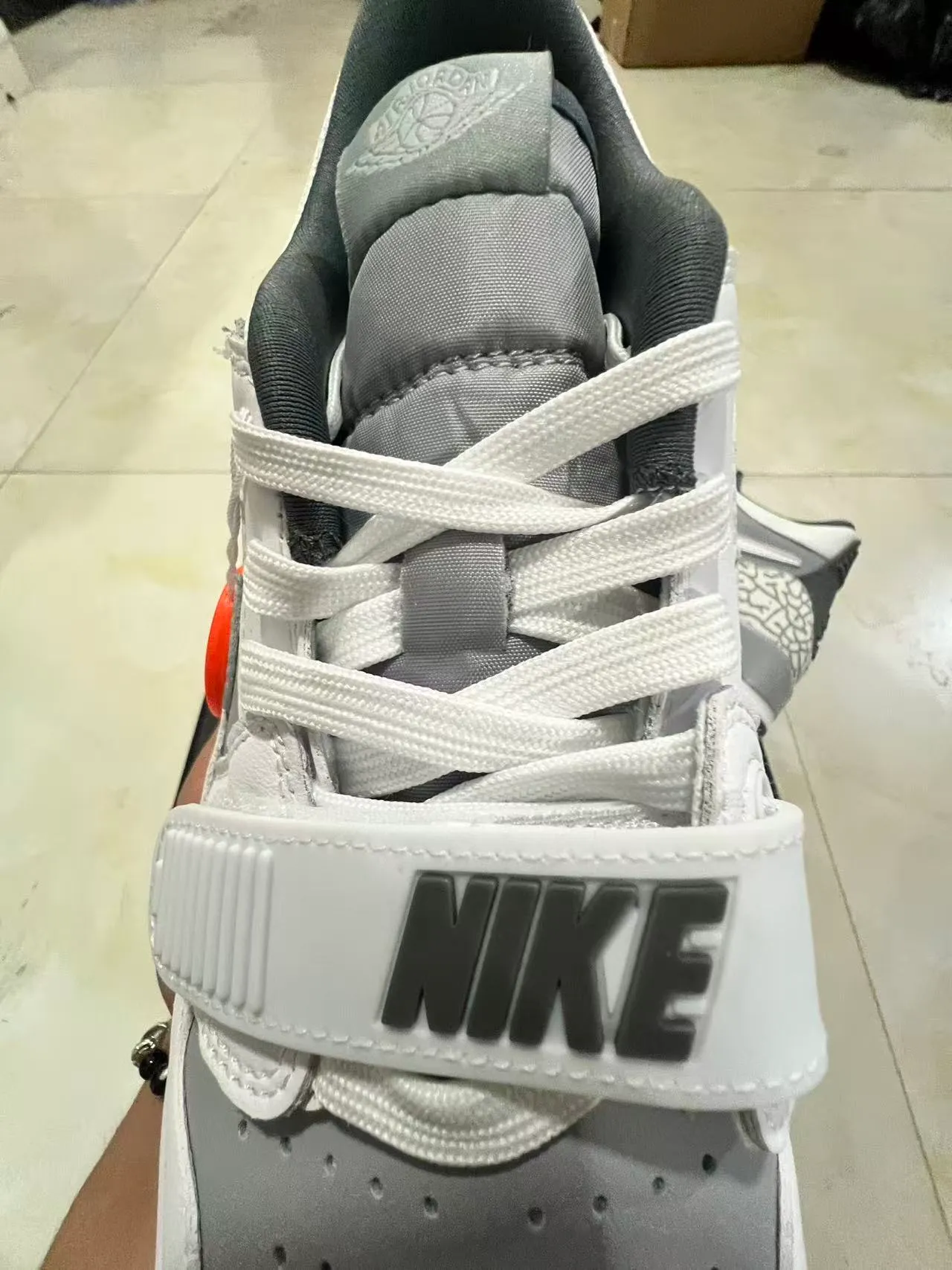 Nike Air Jordan Legacy 312 White Gray Elephant Print Lifestyle Sneakers 4