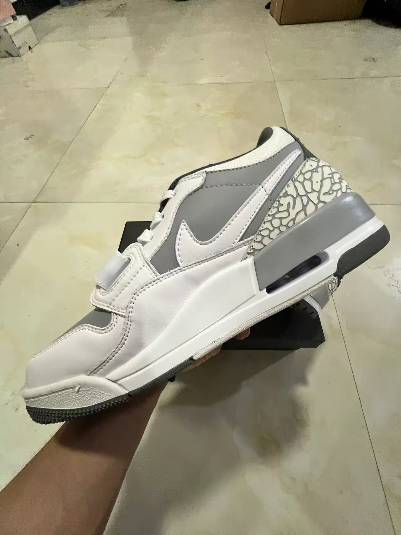 Nike Air Jordan Legacy 312 White Gray Elephant Print Lifestyle Sneakers 5