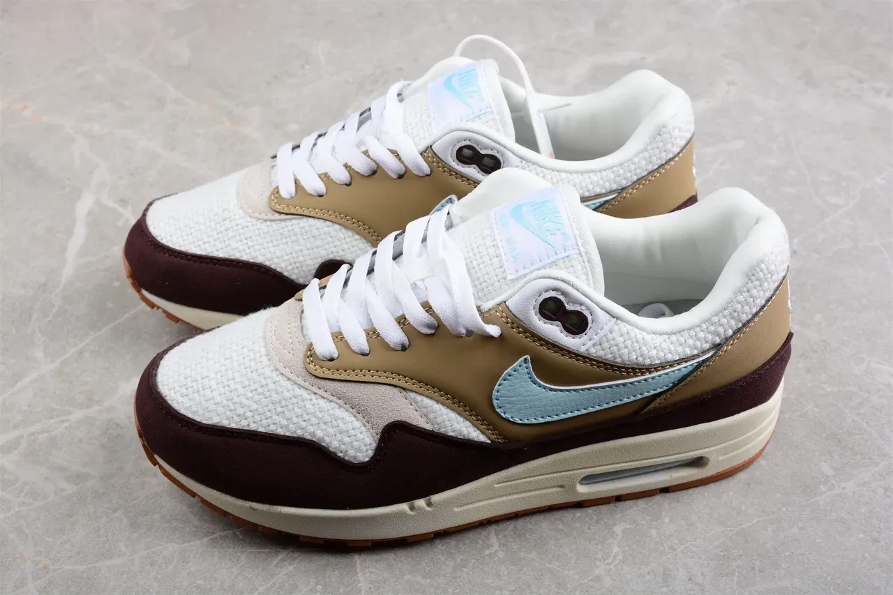 Nike Air Max 1 Bordô Bege Azul Claro Tênis Lifestyle 10