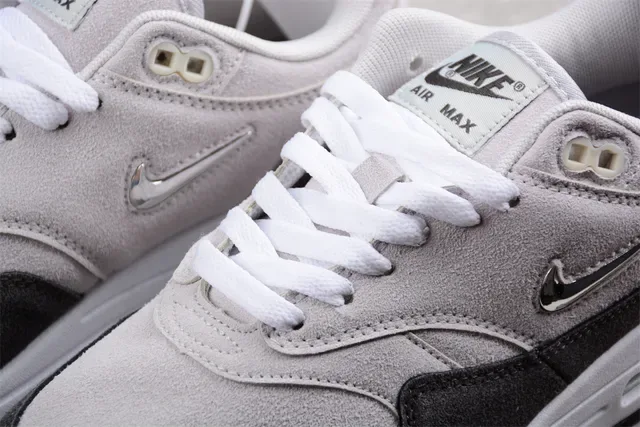 Nike Air Max 1 Light Gray and Charcoal Gray Lifestyle Sneakers 7