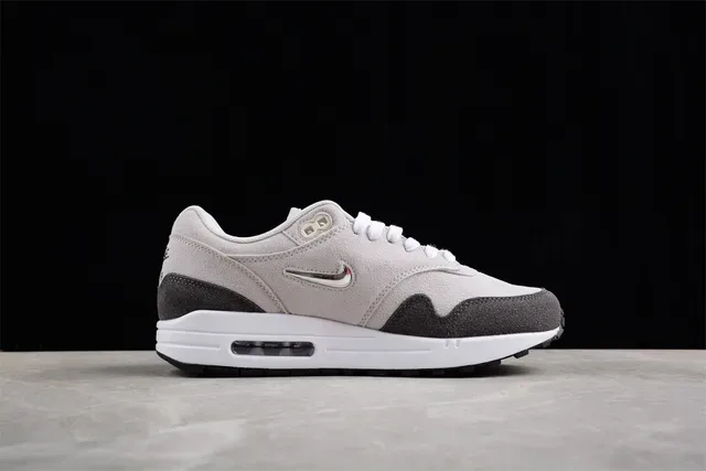 Nike Air Max 1 Light Gray and Charcoal Gray Lifestyle Sneakers 11