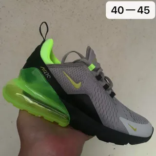 Nike Air Max 270 Gray Black Neon Green Lifestyle Sneakers
