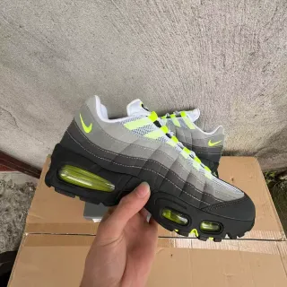 Nike Air Max 95 Gray and Neon Lime Lifestyle Sneakers