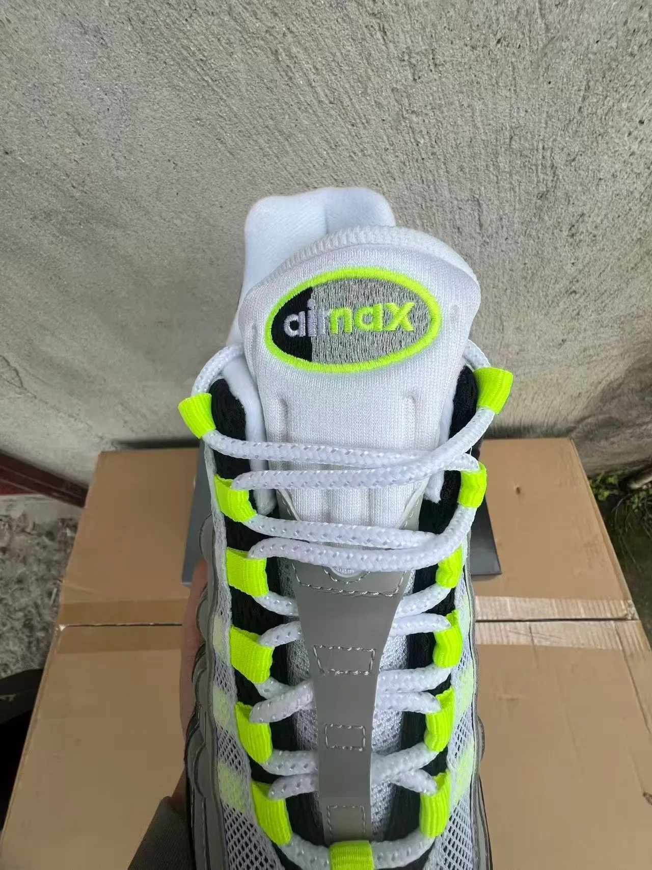Nike Air Max 95 Gray and Neon Lime Lifestyle Sneakers 4