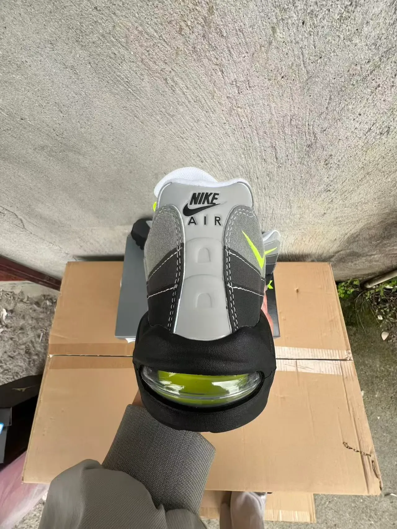Nike Air Max 95 Gray and Neon Lime Lifestyle Sneakers 8
