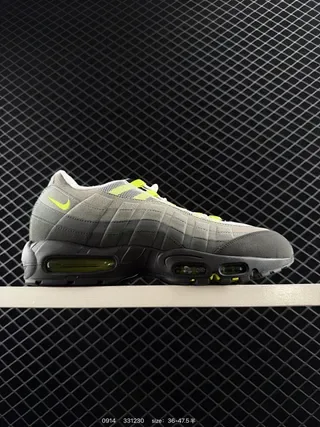 Nike Air Max 95 Gray and Volt Yellow Lifestyle Sneakers 2