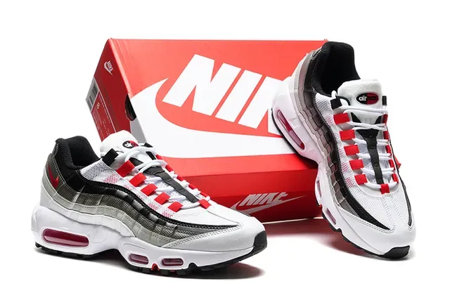 Nike Air Max 95 White Black Red Lifestyle Sneakers 2