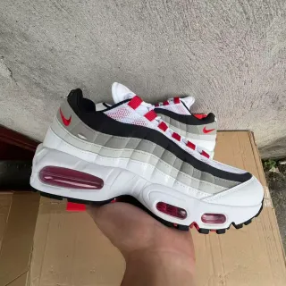 Nike Air Max 95 White Gray Black Red Lifestyle Sneakers