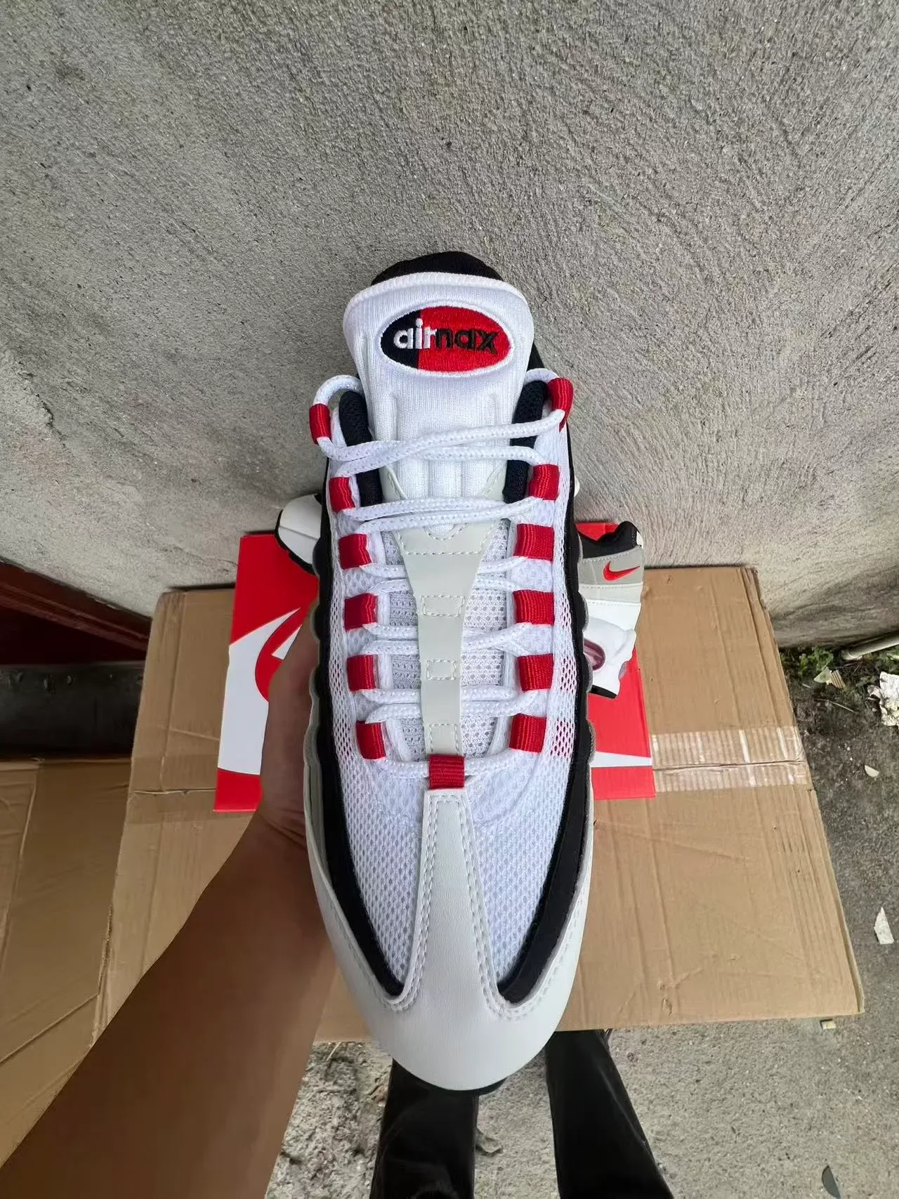 Nike Air Max 95 White Gray Black Red Lifestyle Sneakers 3