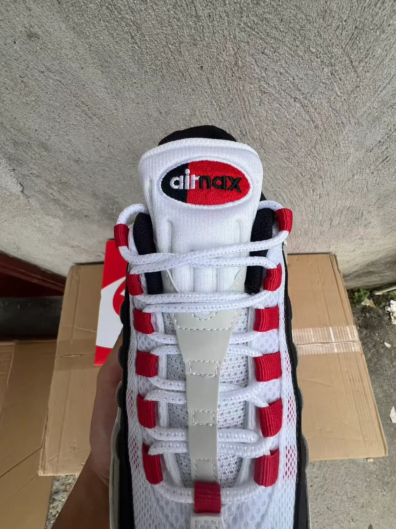 Nike Air Max 95 White Gray Black Red Lifestyle Sneakers 4