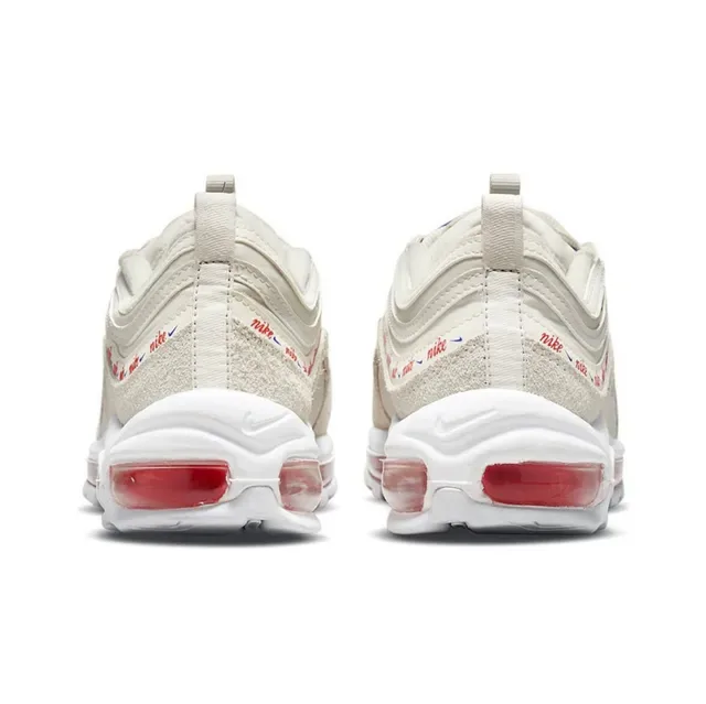 Nike Air Max 97 Beige Red Wavy Layered Upper Visible Unit Lifestyle Sneakers 9