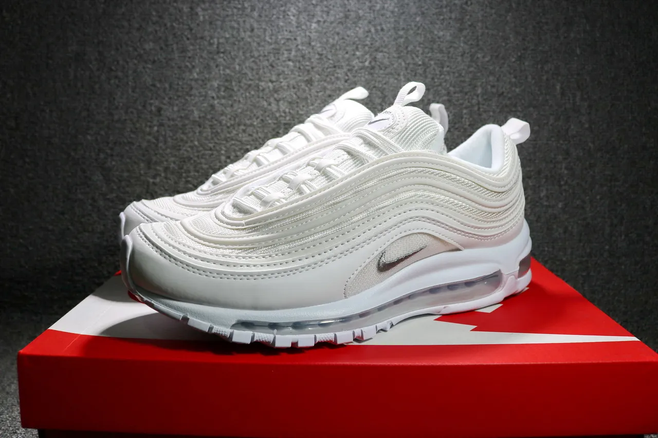 Nike Air Max 97 White Metallic Silver Lifestyle Sneakers 7