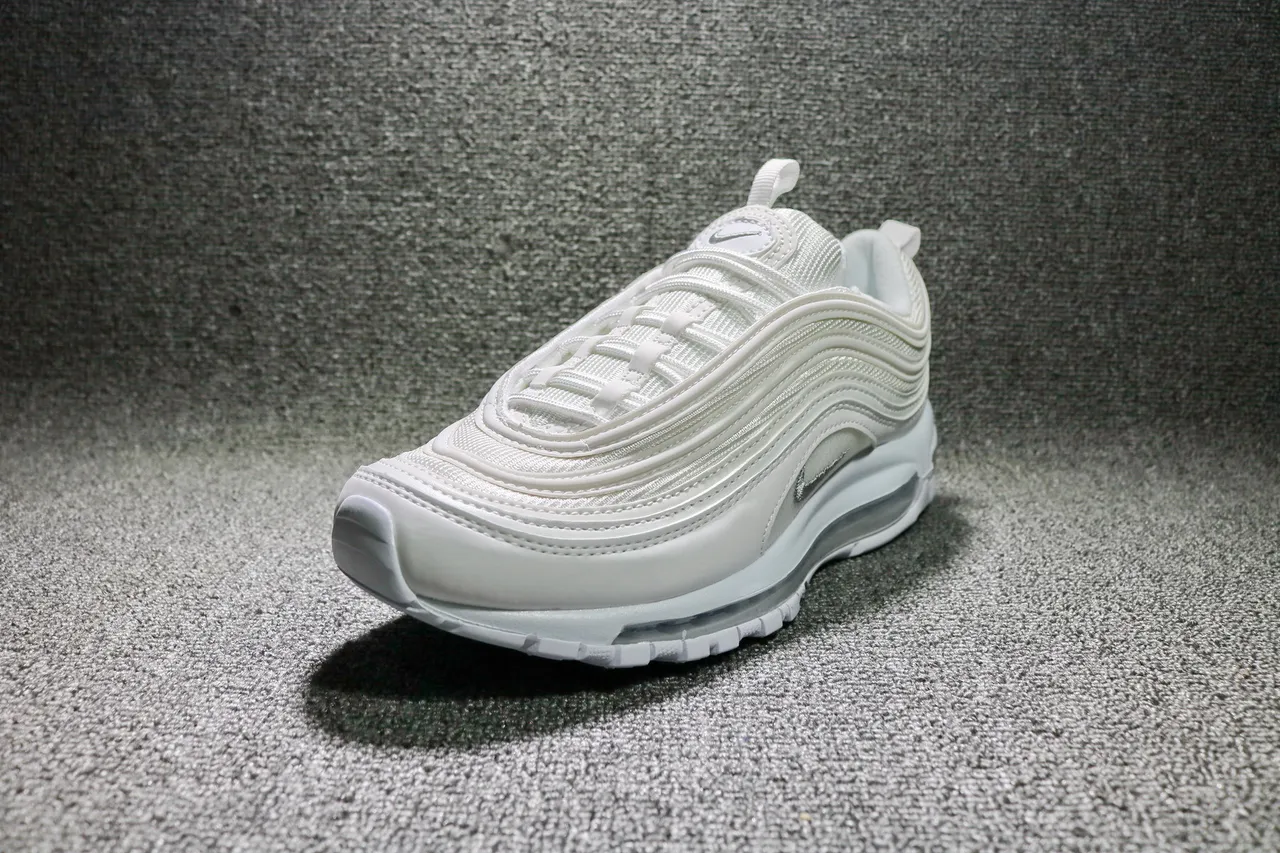 Nike Air Max 97 White Metallic Silver Lifestyle Sneakers 10