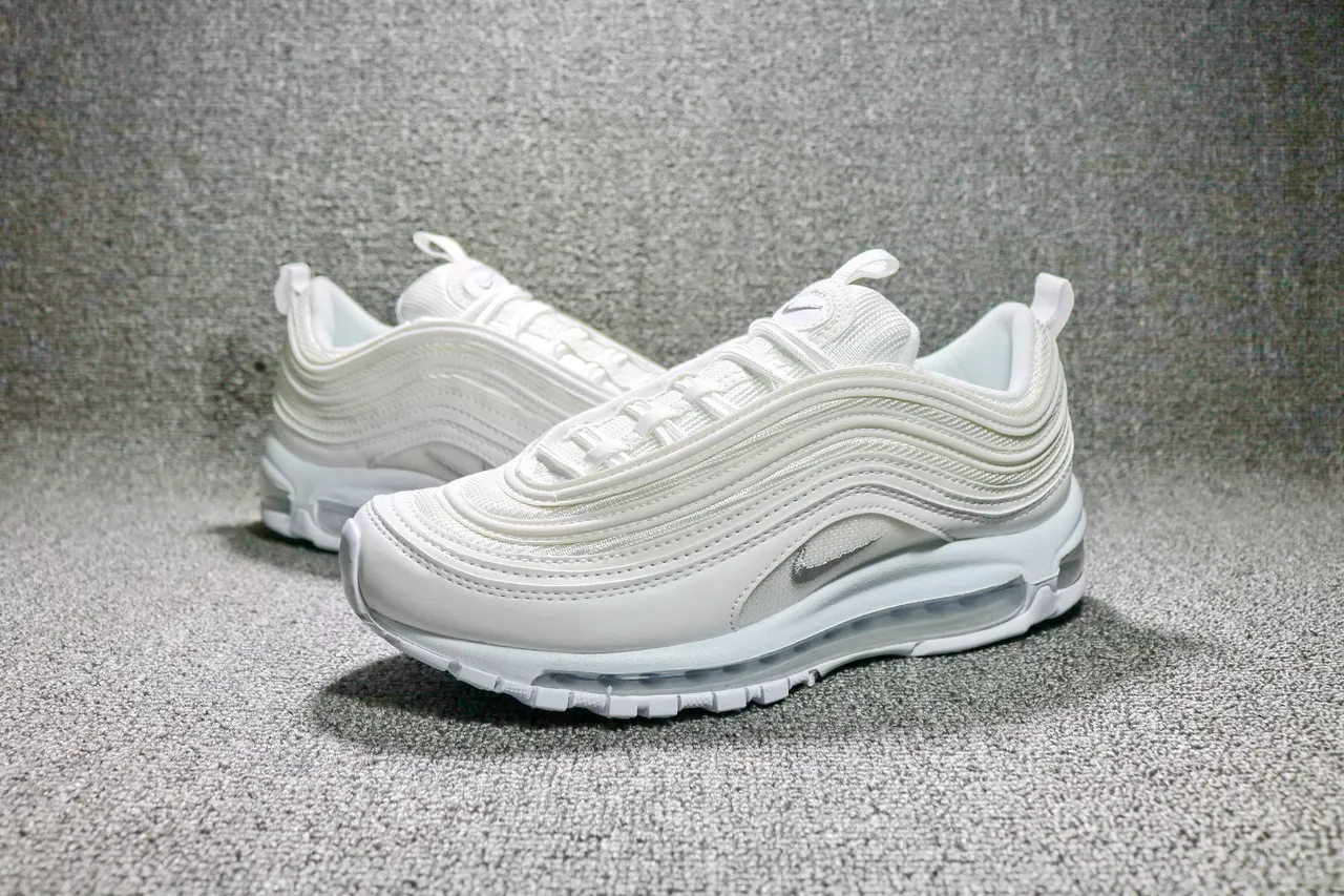Nike Air Max 97 White Metallic Silver Lifestyle Sneakers 17