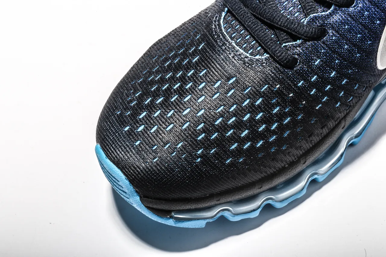 Nike Air Max Black Blue Knit Upper Full-Length Unit Running Shoes 5
