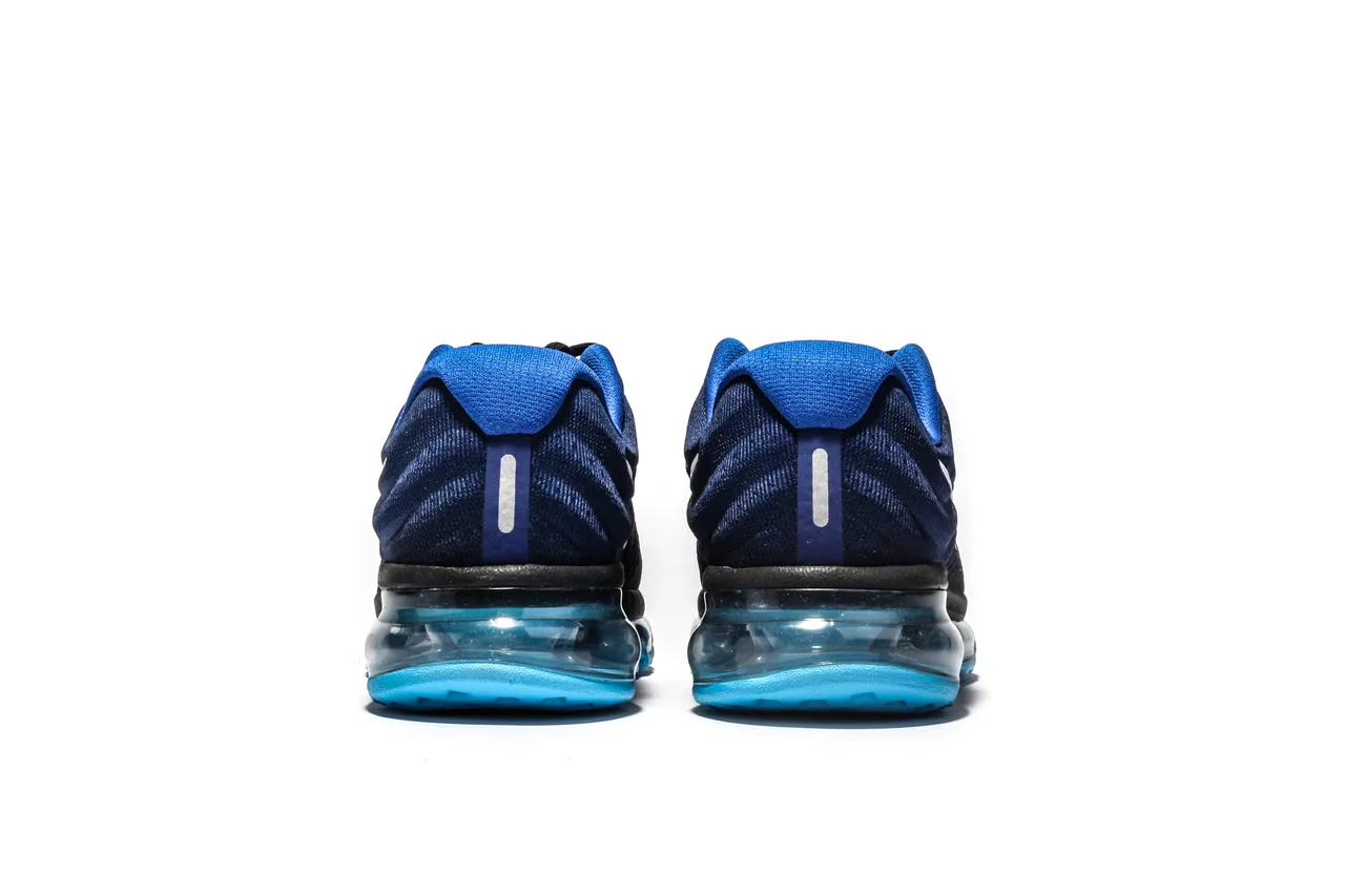 Nike Air Max Black Blue Knit Upper Full-Length Unit Running Shoes 8
