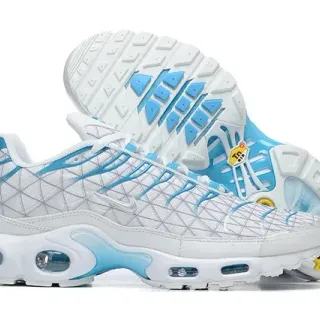 Nike Air Max Plus White and Light Blue Lifestyle Sneakers