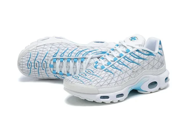 Nike Air Max Plus White and Light Blue Lifestyle Sneakers 17