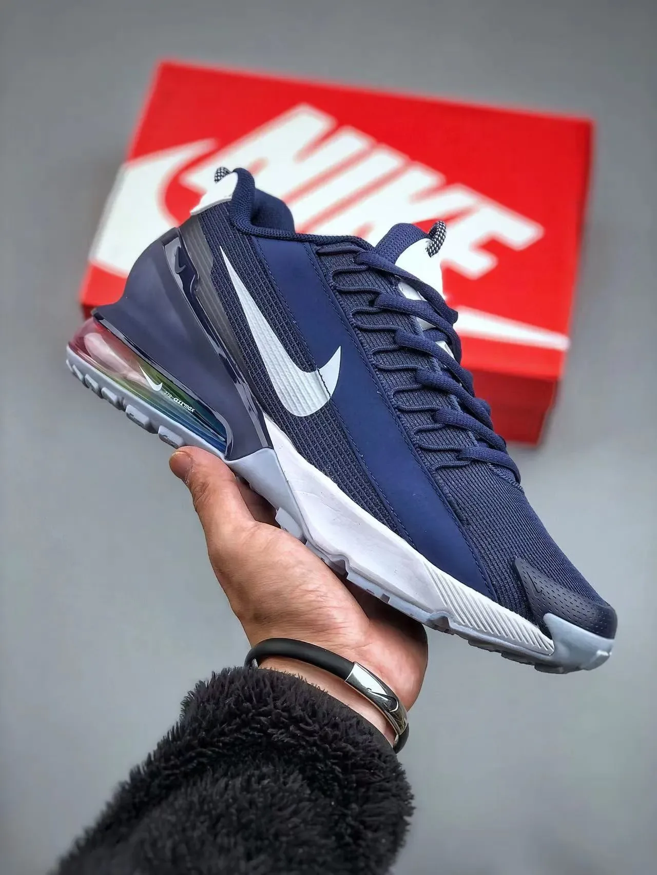 Nike Air Max Scorpion Navy and White Lifestyle Sneakers 5