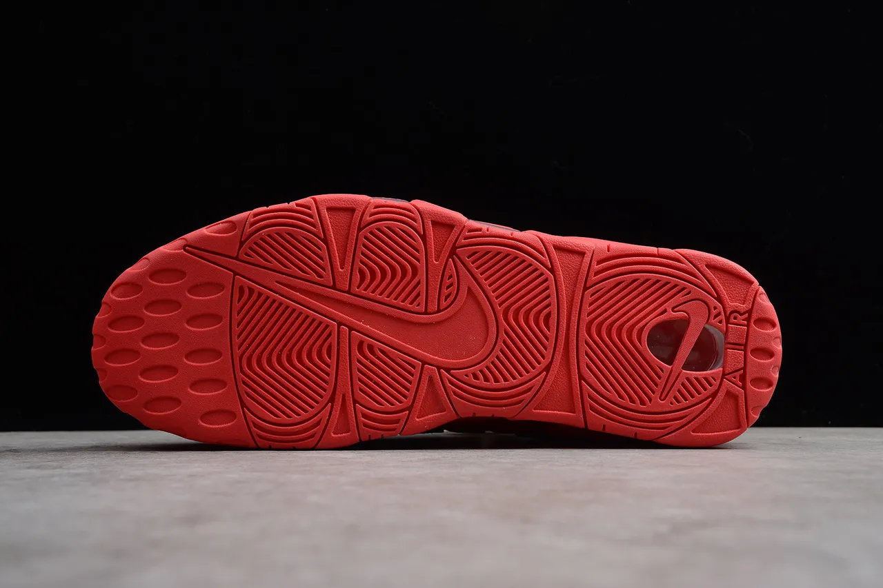 Nike Air More Uptempo Red Black Basketball Shoes 3