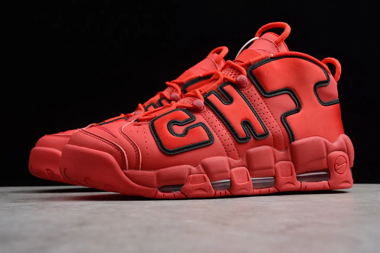 Nike Air More Uptempo Red Black Basketball Shoes 6