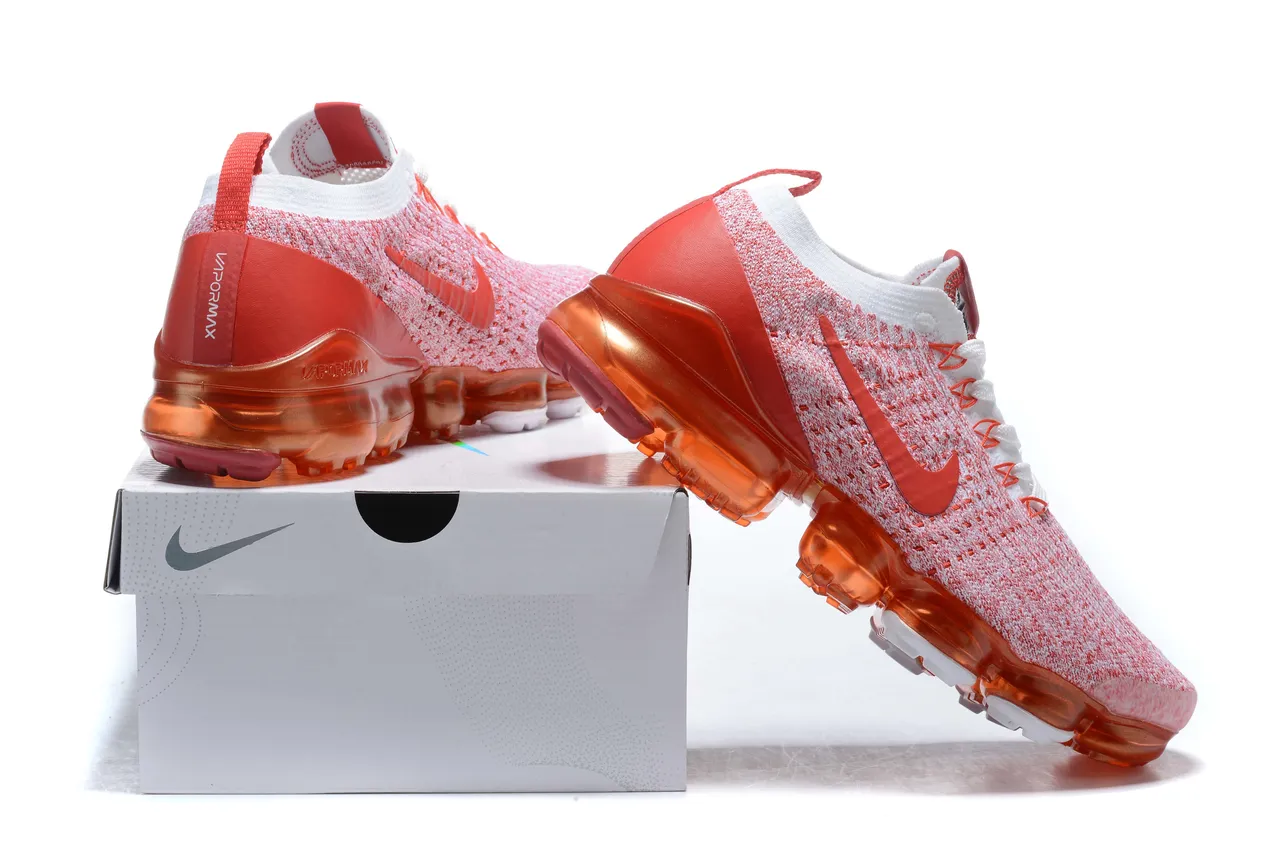 Nike Air VaporMax Orange and White Running Shoes 2
