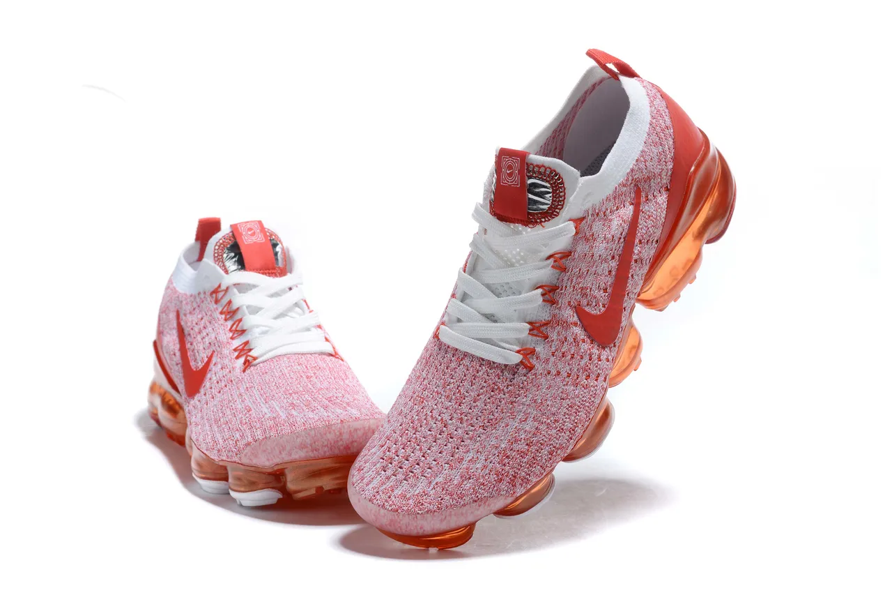 Nike Air VaporMax Orange and White Running Shoes 3