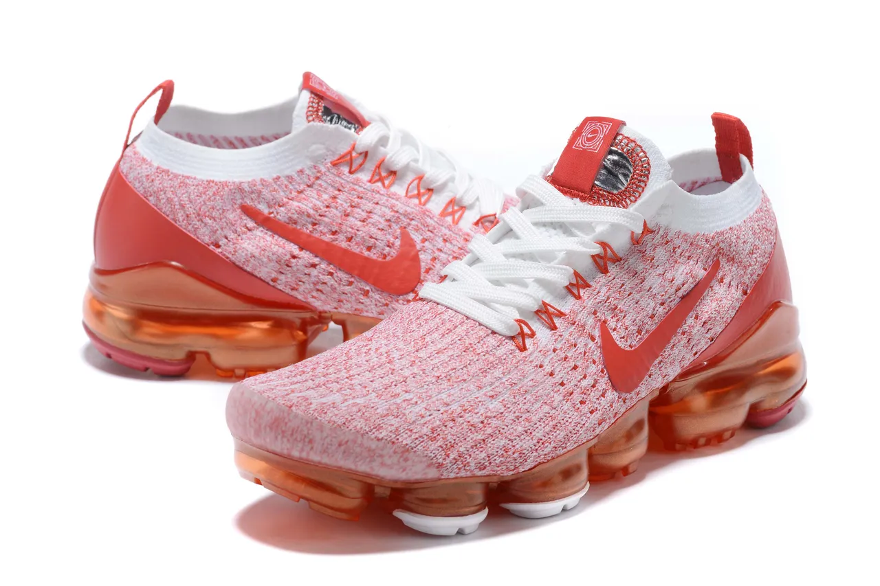 Nike Air VaporMax Orange and White Running Shoes 6