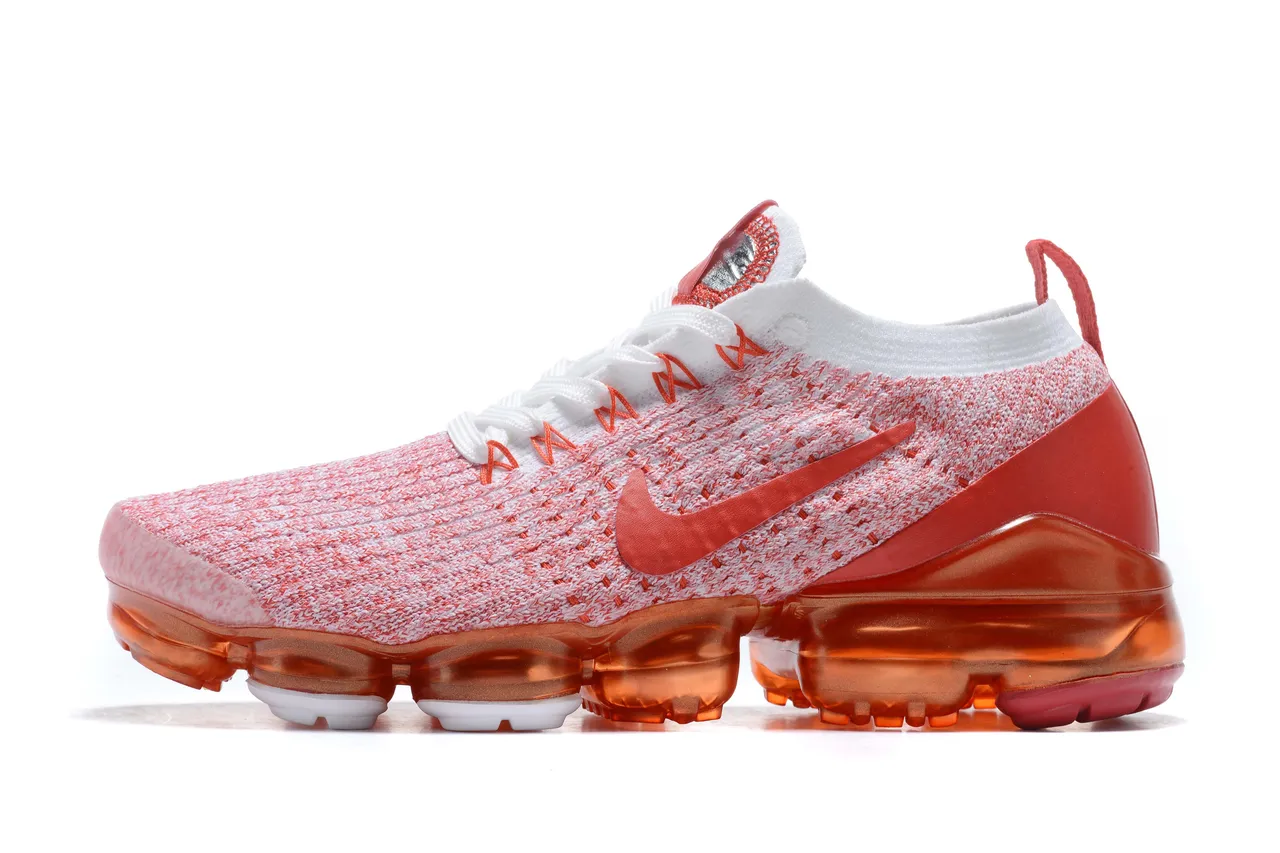 Nike Air VaporMax Orange and White Running Shoes 7