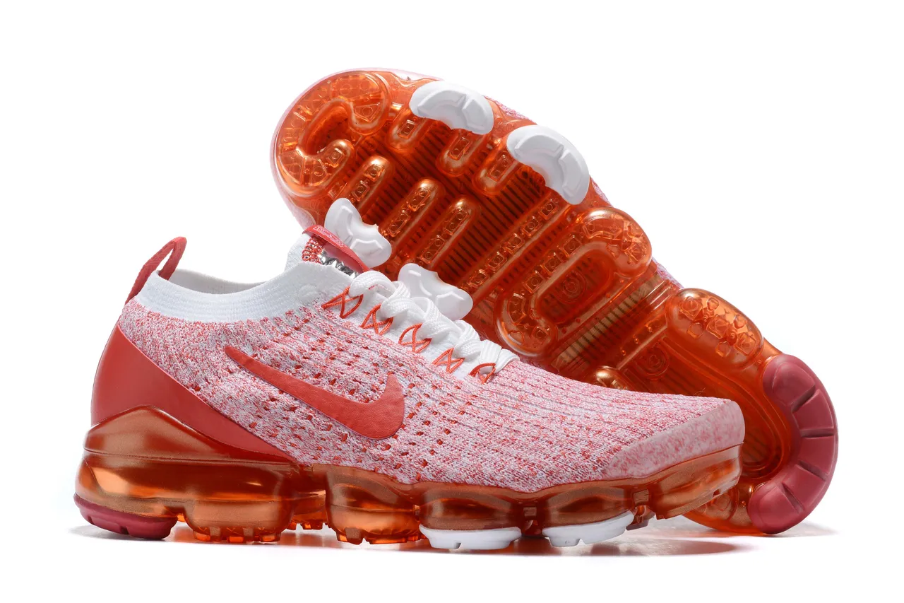 Nike Air VaporMax Orange and White Running Shoes 8