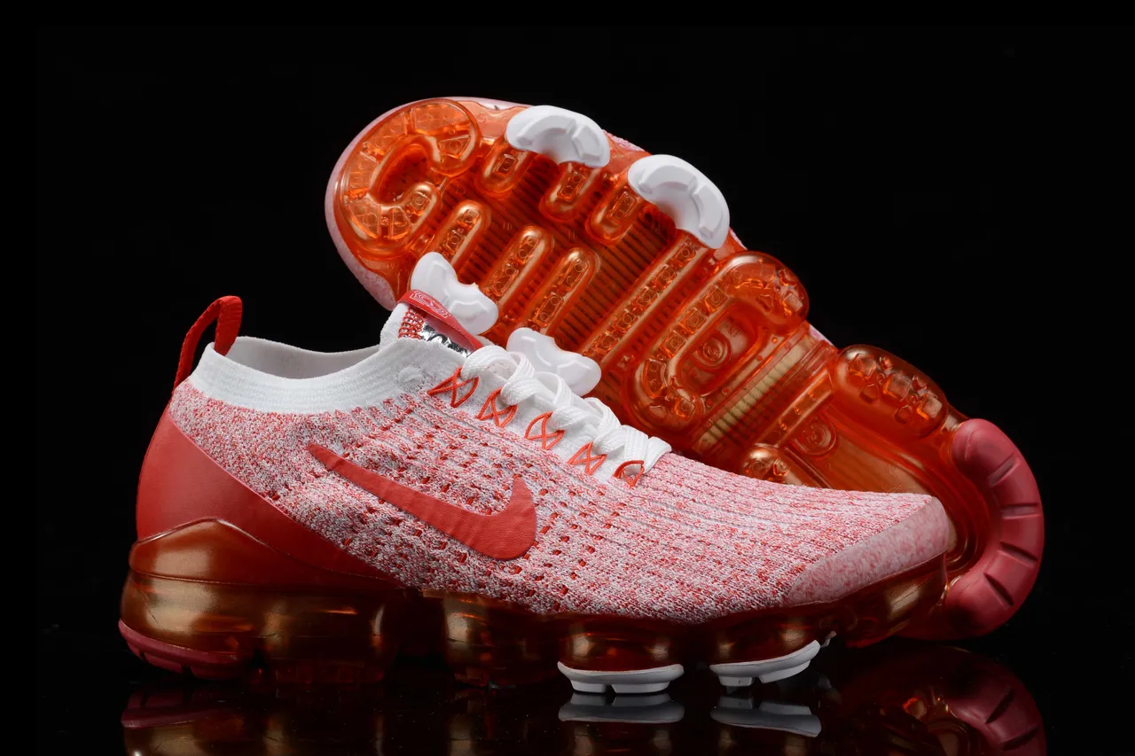 Nike Air VaporMax Orange and White Running Shoes 13