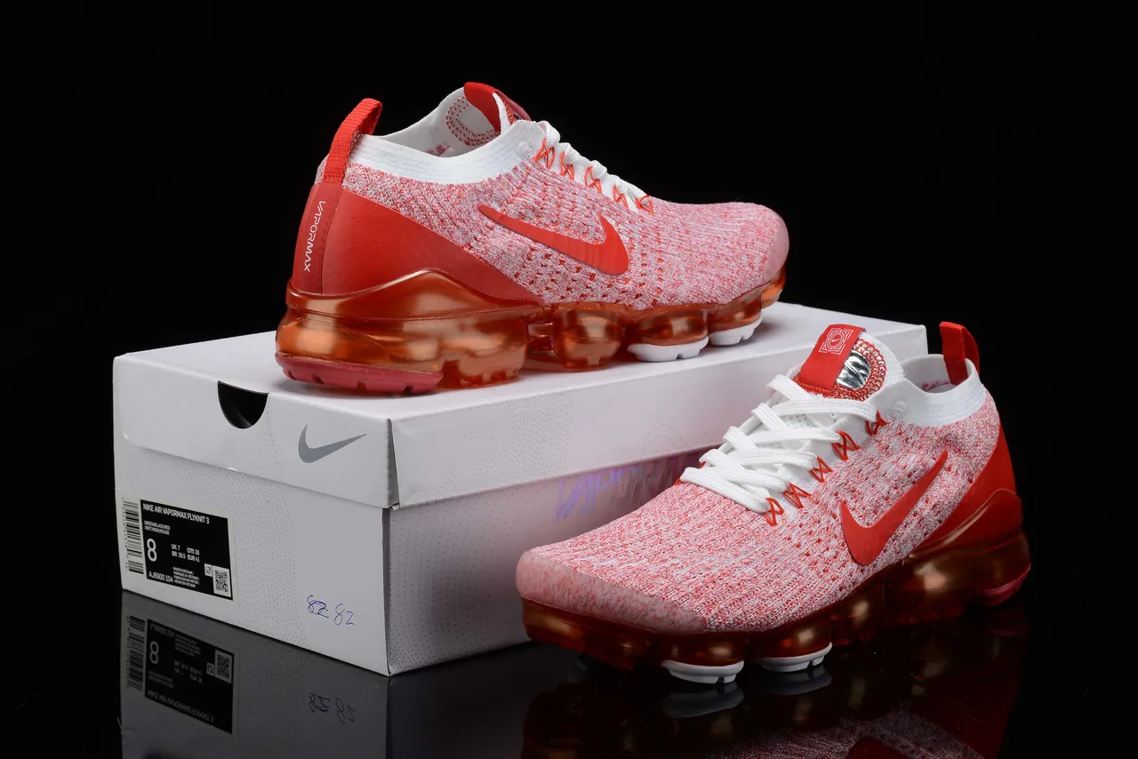 Nike Air VaporMax Orange and White Running Shoes 16
