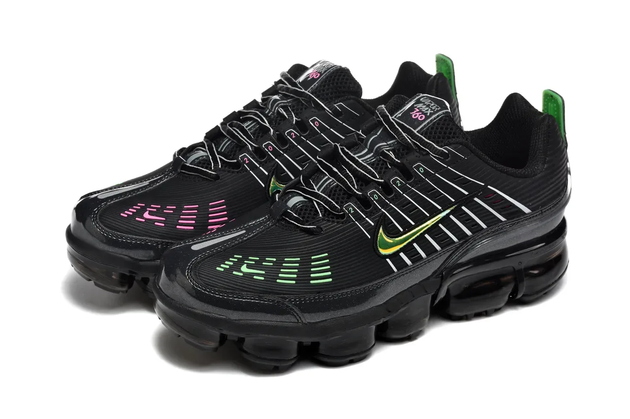 Nike Air VaporMax Plus Black Neon Green Lifestyle Sneakers 6